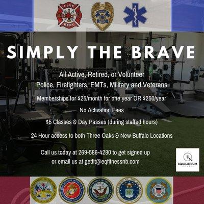 Discounts for Police, Fire, EMT, Military, and Veterans!