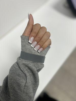 White on white french tips