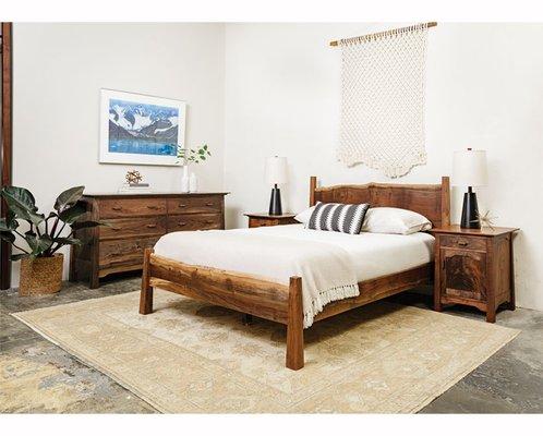 Made with Western Walnut from the Pacific Northwest, The Joinery's Live Edge Bed features the natural edge of the tree.