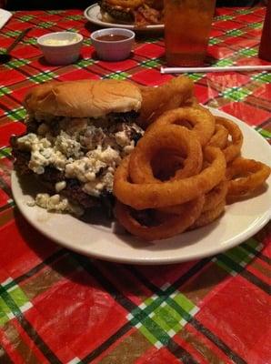 Blue cheese mushroom burger. Yummmm