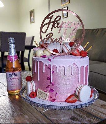 Champagne flavored custom cake