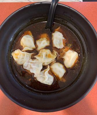 Pork shrimp and chive hot and sour dumplings