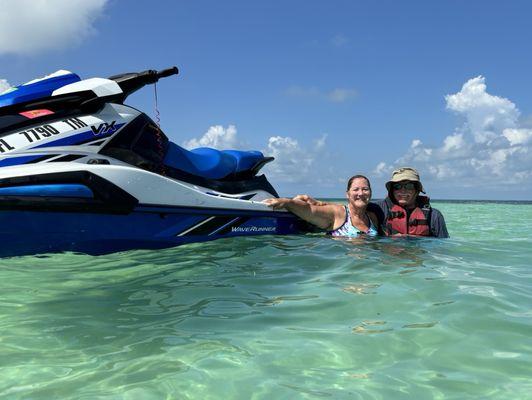 Sand bar swimming