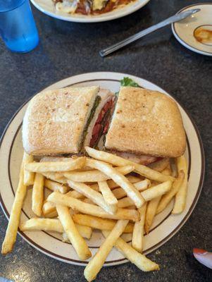 Turkey panini with fries