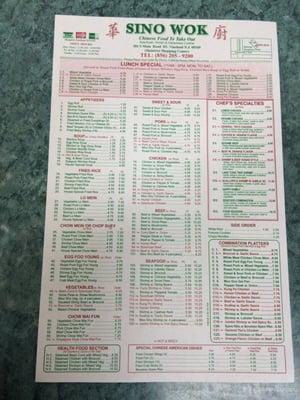 Here's the latest Menu.