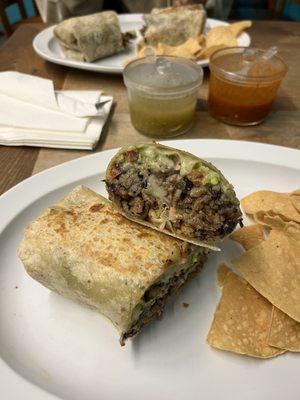 Angus carne asada burrito