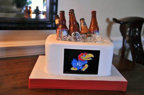 Groom's Cake with eatible beer bottles