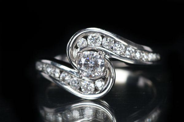 White Gold and Diamond Engagement Ring