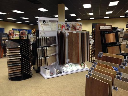 LVT (luxury vinyl tile) displays at Contract Furnishings Mart Everett, WA