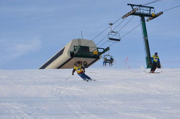 Brian Deely skiing the Two Top Adaptive 100K Vertical challenge at Whitetail 2/10/14