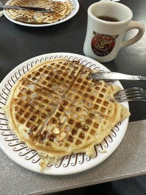 Pecan waffle and coffee. Yum!