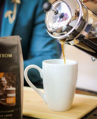 We offer French Press and several other brew methods. Choose from any of our seasonal coffee offerings.