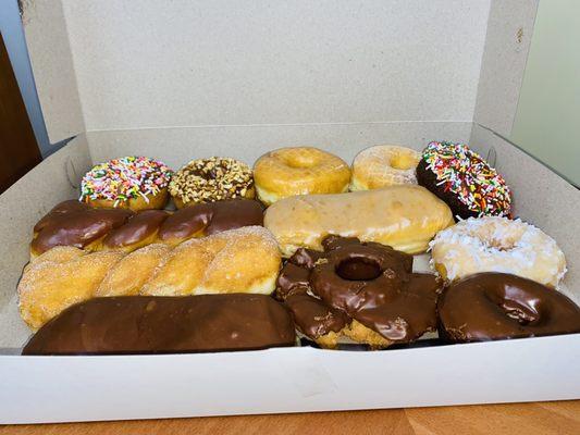 A dozen delicious donuts