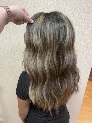 Ash blond balayage by celeste