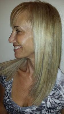 Beautiful summer blonde with Global Keratin Smoothing on Lisa!