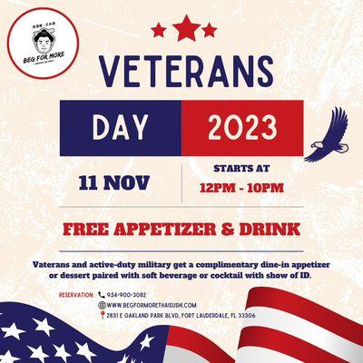 For honoring the brave! Come join us on Nov 11th!