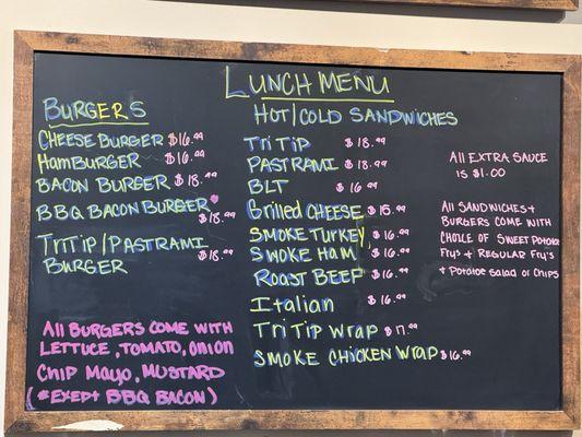 Here's the lunch menu as of 11-2024.