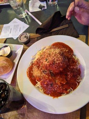 Spaghetti with a meatball that was the size of a softball!