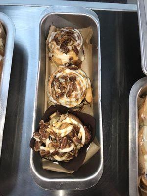 Rolls topped with Carmel and Pecans