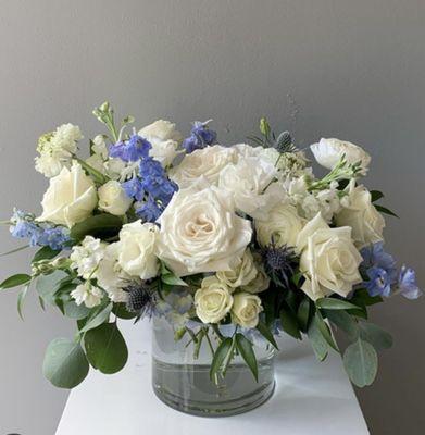 Roses and delphinium