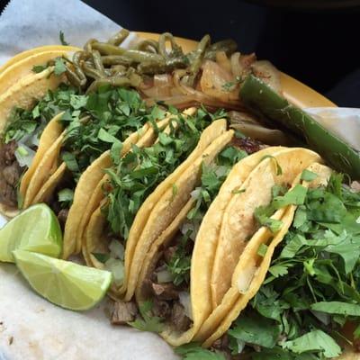 Tacos here are good and cheap! Stuffed and can't beat the price! $1!!