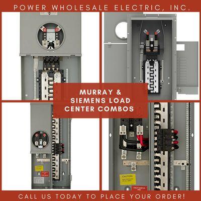 Murray & Siemens Combo Load Centers priced at $150.00 Call us today, various models in stock!