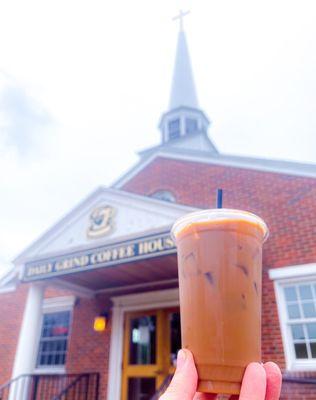 Large iced coffee @ Daily Grind Coffee House in Southwick, MA