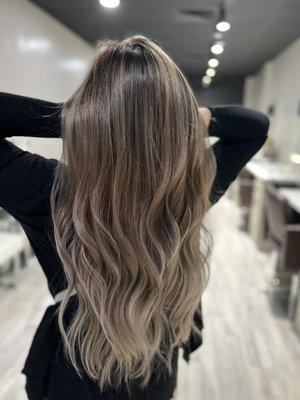 Gunmetal beige balayage