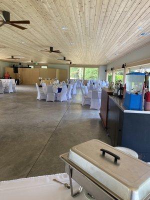 Outdoor banquet facility for up to 200 people.