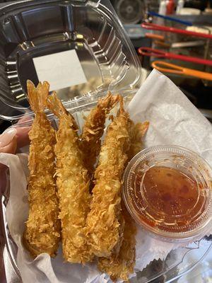 Coconut fried shrimp with sweet Thai chili sauce