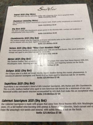 Wine descriptions page 2 of 2