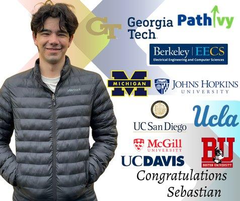 We are thrilled to announce that Sebastian Vargas has been accepted to so many amazing schools!