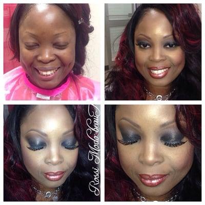 Before and after glamour makeup services