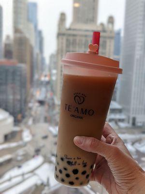 Classic milk tea + Boba