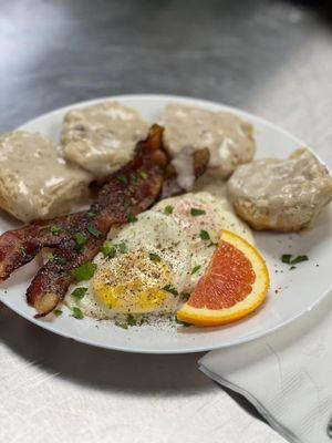 Biscuits and Bacon Gravy platter