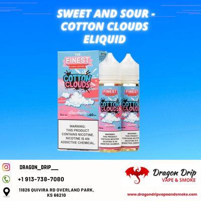 Dragon Drip Vape and Smoke is pleased to offer Sweet and Sour - Cotton Clouds Eliquid, providing a delightful blend of sweet and tangy