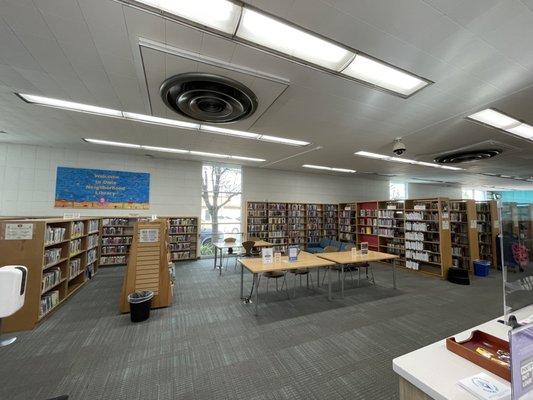 Mid century interior of Dana branch library