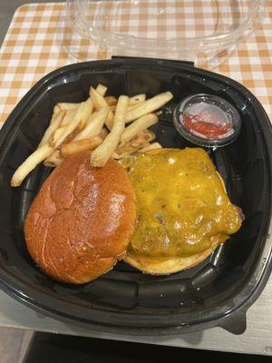 The children's $15.50 cheeseburger to go. Worth it?