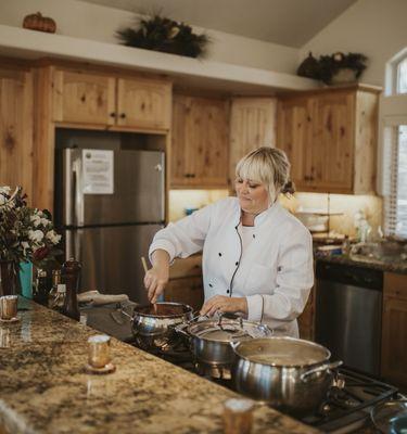 In my element. In the kitchen.