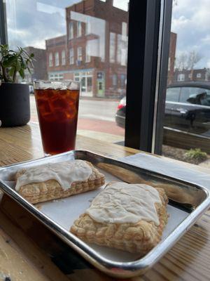 Eggnog poptarts and cold brew