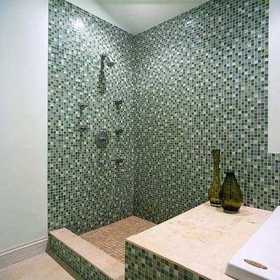 Custom Glass Mosaic Shower