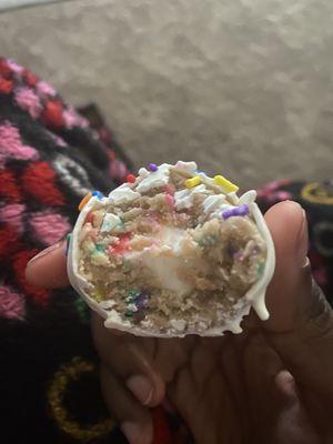 Inside of Birthday Cake Bite