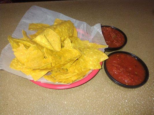 Chips and salsa... salsa was very good.