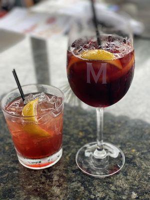 Blackberry bourbon sour and red sangria