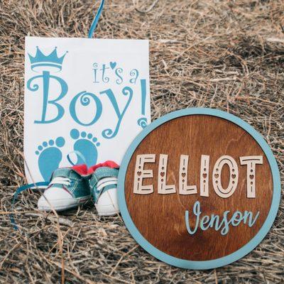 Personalized Round Nursery Name Sign Style 1