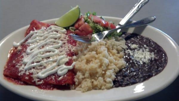 Chicken enchiladas plate