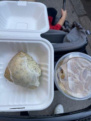 Lemon poppyseed scone and cold brew