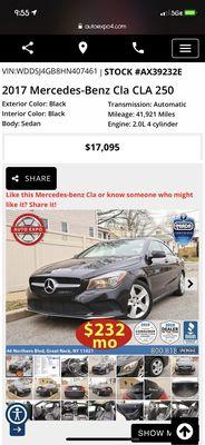 This is the exact car i purchased. $17,095. And then.....