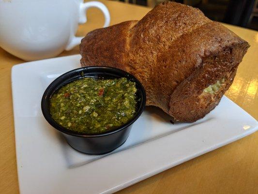 One popover with pesto at Blondie's