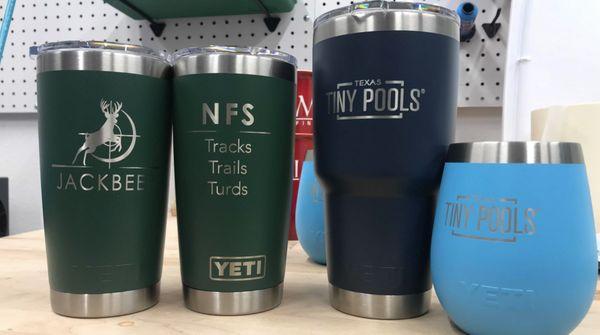 Yes, we laser engrave too! Check out these custom Yeti cups.